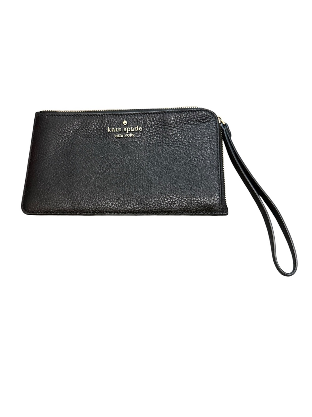 kate spade Black Pebbled Leather Wristlet Card Holder